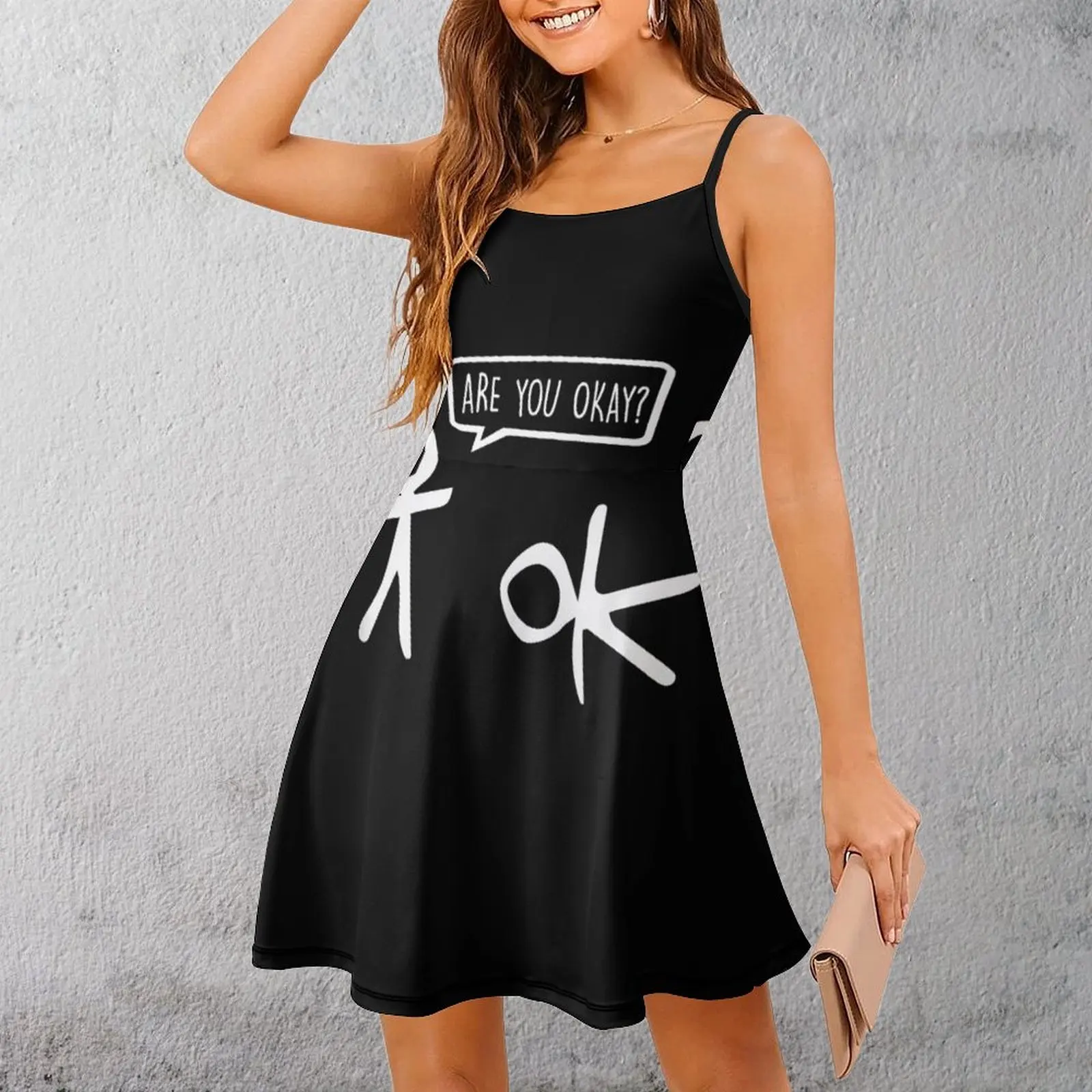 

Сексуальное женское платье на бретельках с надписью «Ты в порядке», забавная новинка, женское платье для клуба, платье с графикой