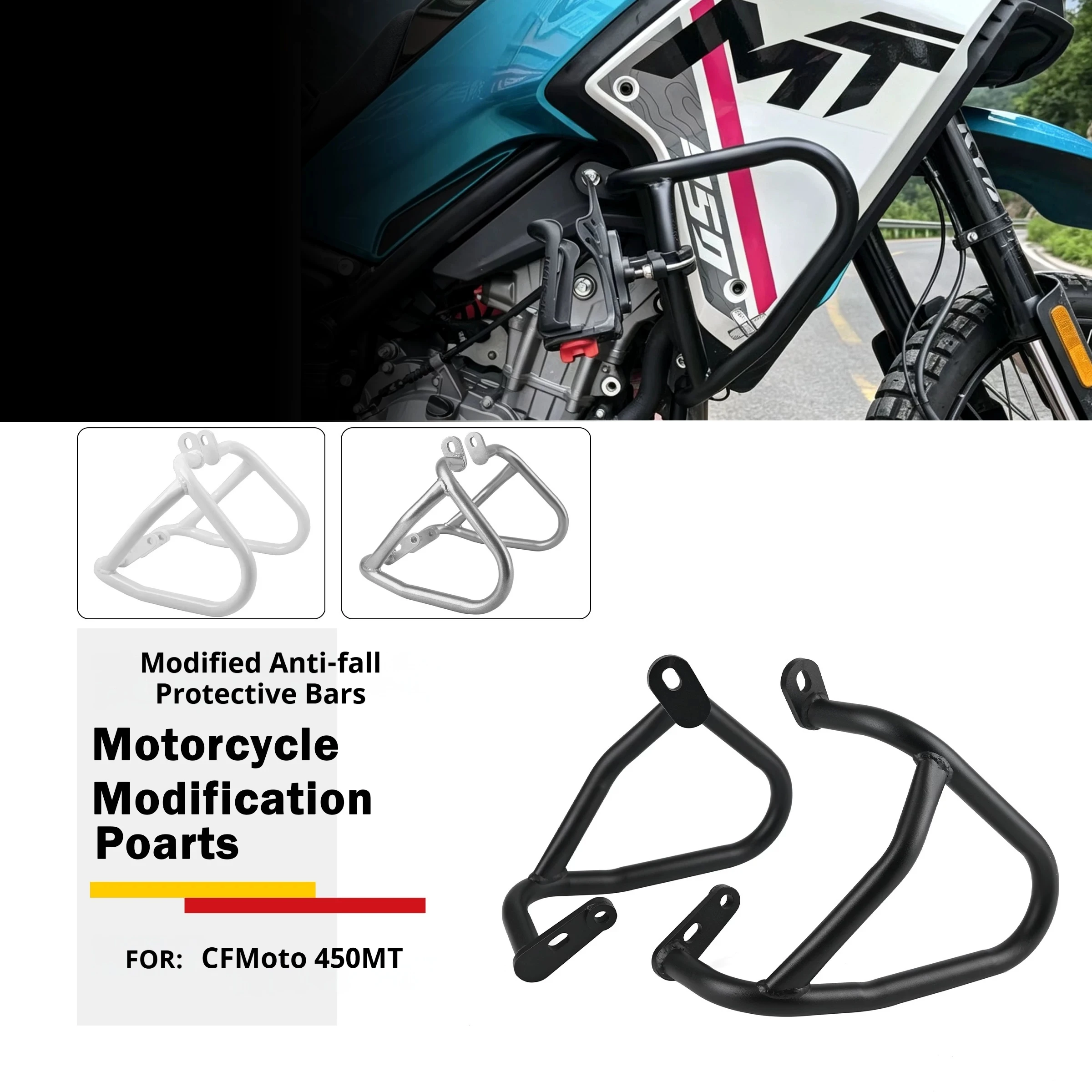 For CFMOTO 450MT Engine Guard Crash Bar Protection Bar 2024-2026 No-Drill Accesorios Moto