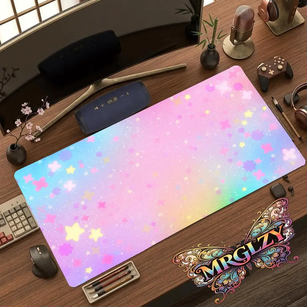 Pastel Purple Starry Mousepad Playmat Table Mat Smooth Anti Fade Print Anime Games Pads For Gaming Desktop