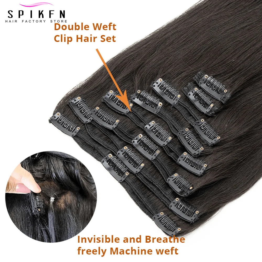 Picture 4: Honey Blonde Straight Clips in Virgin Human Hair Extensions 14