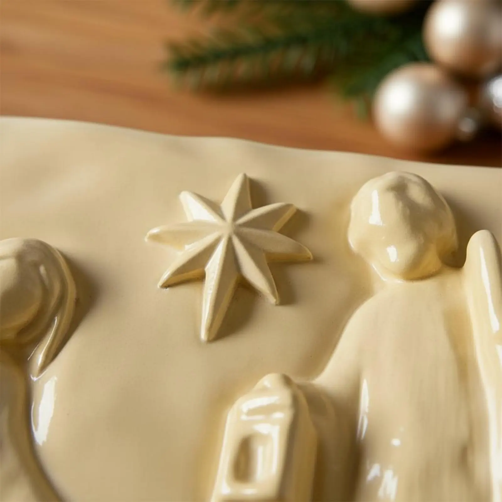 Christmas Resin Box Dual Use Embossed Christmas Box Artisanal Look Decorative