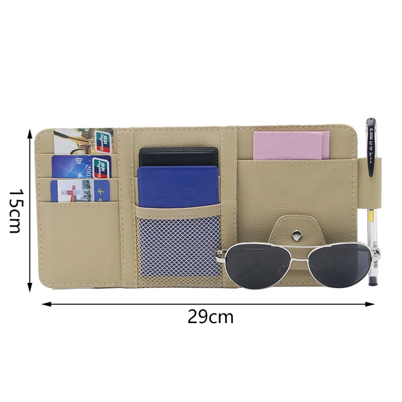 Multi-Function Car Sun Visor Organizer Multi-Pocket Auto Interior Accessories Pocket Organizer Car Document Storage Pouch