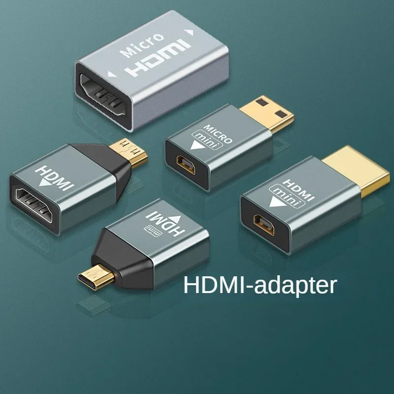 Micro HDMI-Compatível com Adaptador Conversor, 4K, 60Hz, Mini, Laptop, Placa gráfica, Câmera, TV, Monitor, HD, Áudio, Vídeo