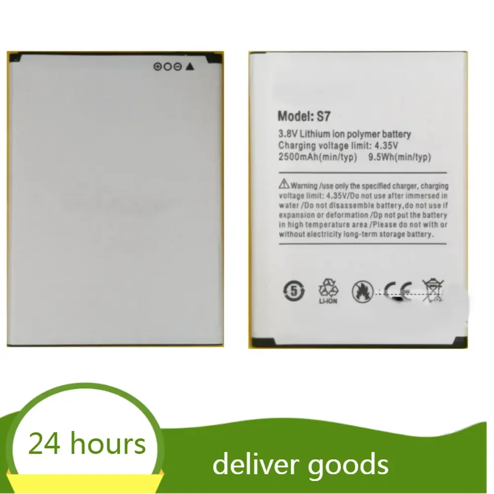 Ulefone S7 battery 2500mAh 3.7V/3.8V 9.5wh For Ulefone S7 5.0 inch Smart Cellphone batteries