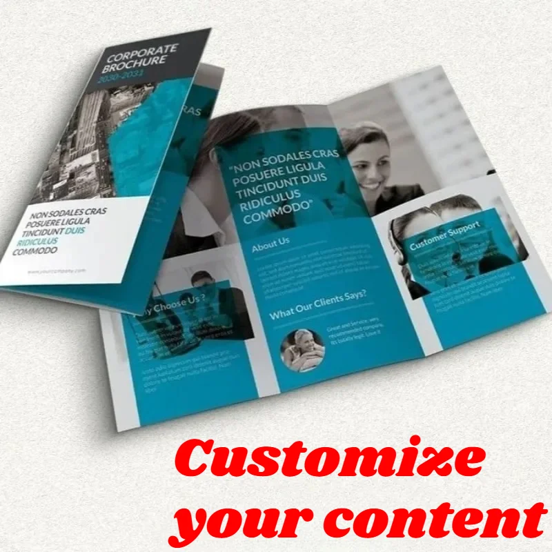 

50 шт. персонализированных трехстворчатых брошюр с полноцветной печатью для деловых мероприятий