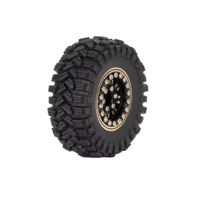 For Traxxas 1/18 TRX4M Land Rover 1.2-Inch Brass Wheel Tire 1/24 SCX24 FMS