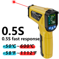 Mestek Digital Infrared Thermometer -50~800℃ 12:1 IR Termometro Gun Pyrometer Non-Contact Laser Temperature Meter Gauge Tools