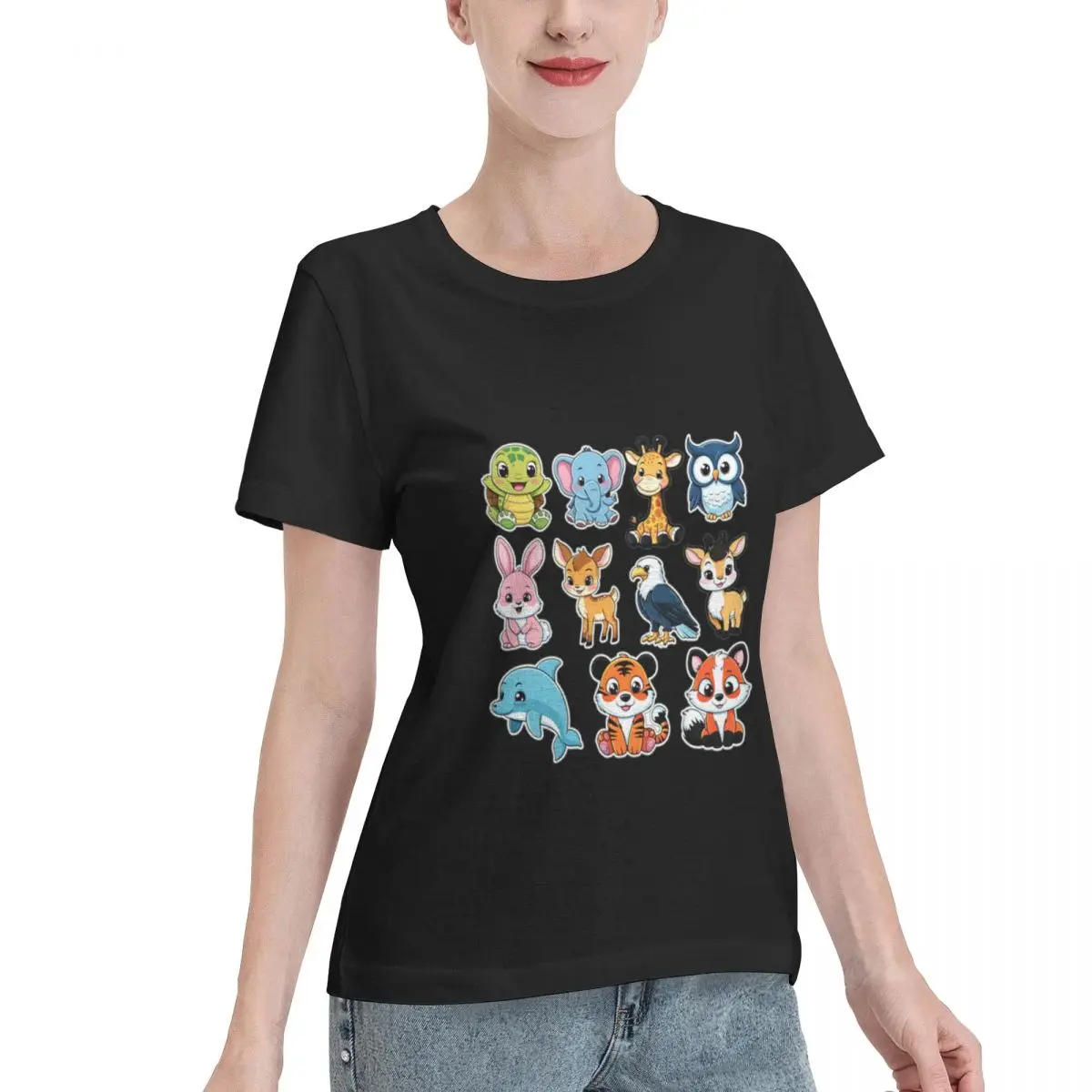 Excellent Craftsmanship Animal Stickers For Child Women's T-shirt Gothic Women T-Shirt