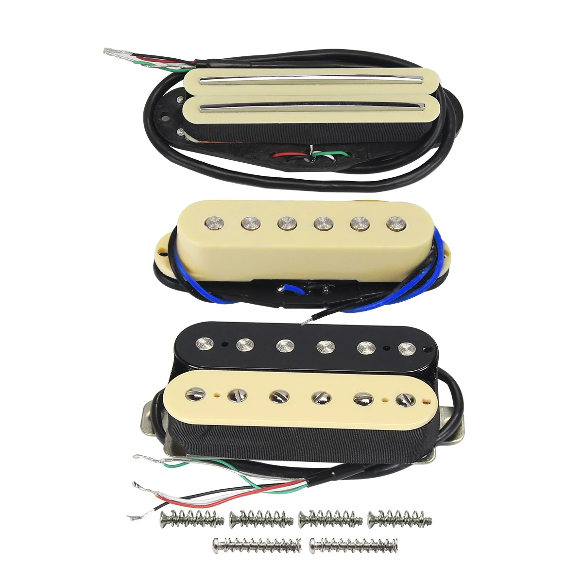 

FLEOR 3 шт. набор керамических пикапов с двойными направляющими, с одной катушкой и хамбакером, для гитар ST SSH