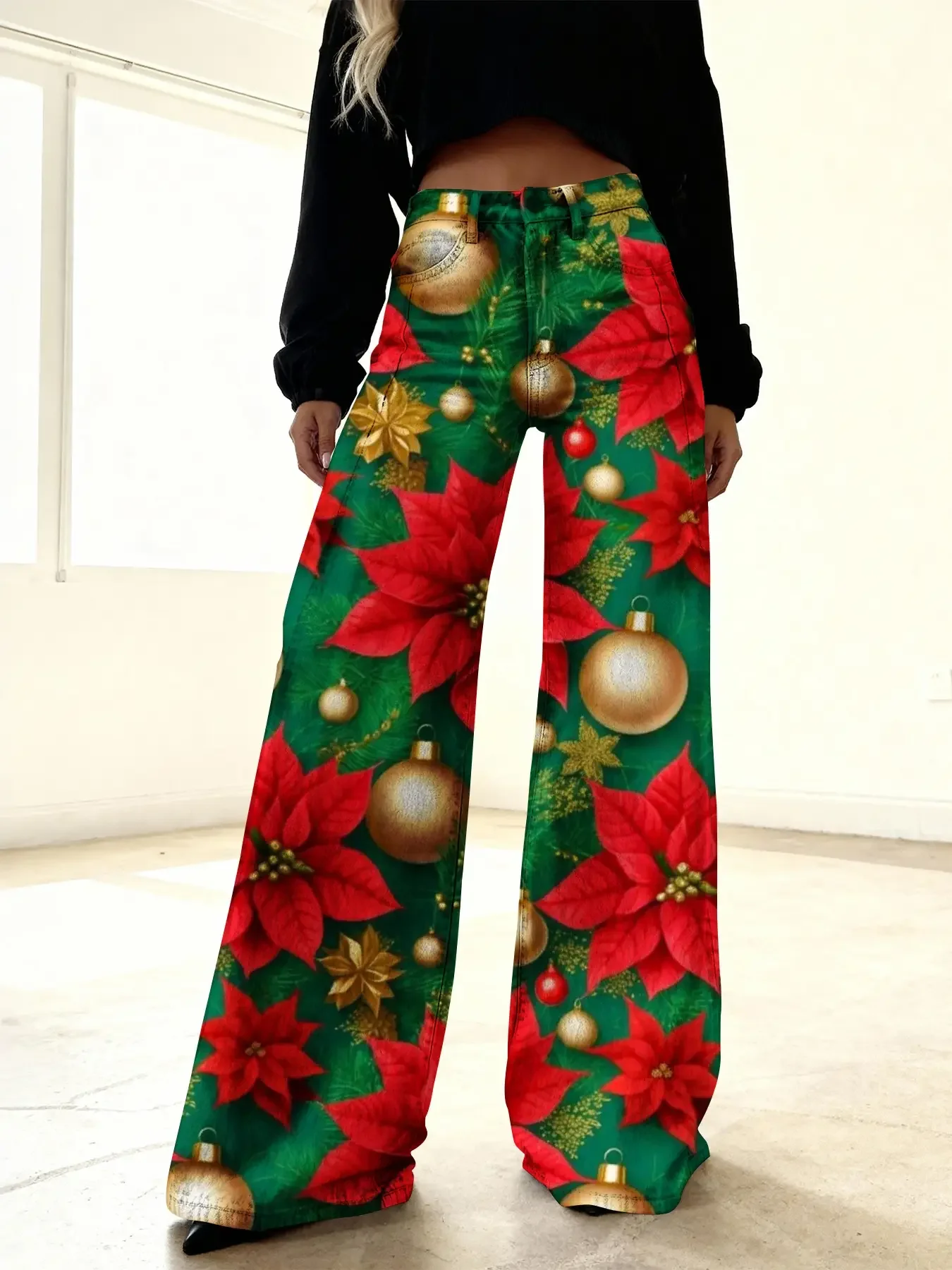 Women's new casual jeans with a variety of colorful western prints, Suitable for holidays and casual wear 