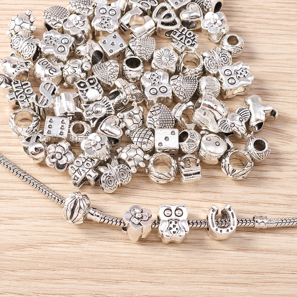 Tusember Mix Legierung Tier Blumen Herzen Anhänger-Charms Passend für Original 925 Sterling Silber Armband DIY Schmuckherstellung – Detail 1