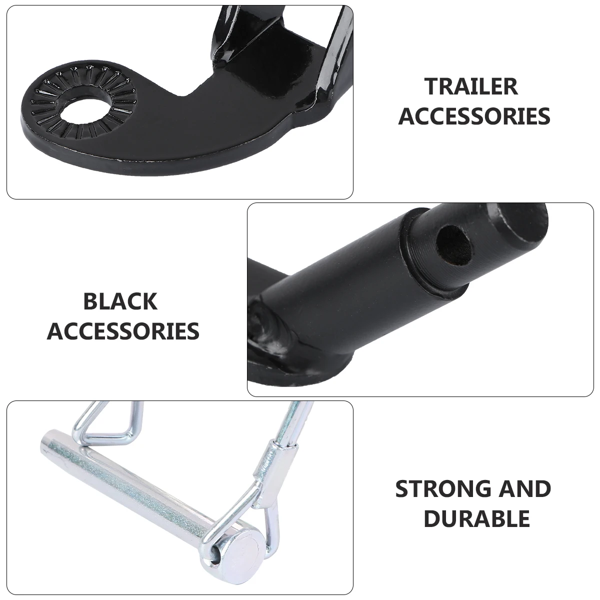 

1 set 1 Set Bike Trailer Hitch Adapter Coupler Attachment Steel Nylon Strap Universal For E-Bikes Durable Outdoor Use Black