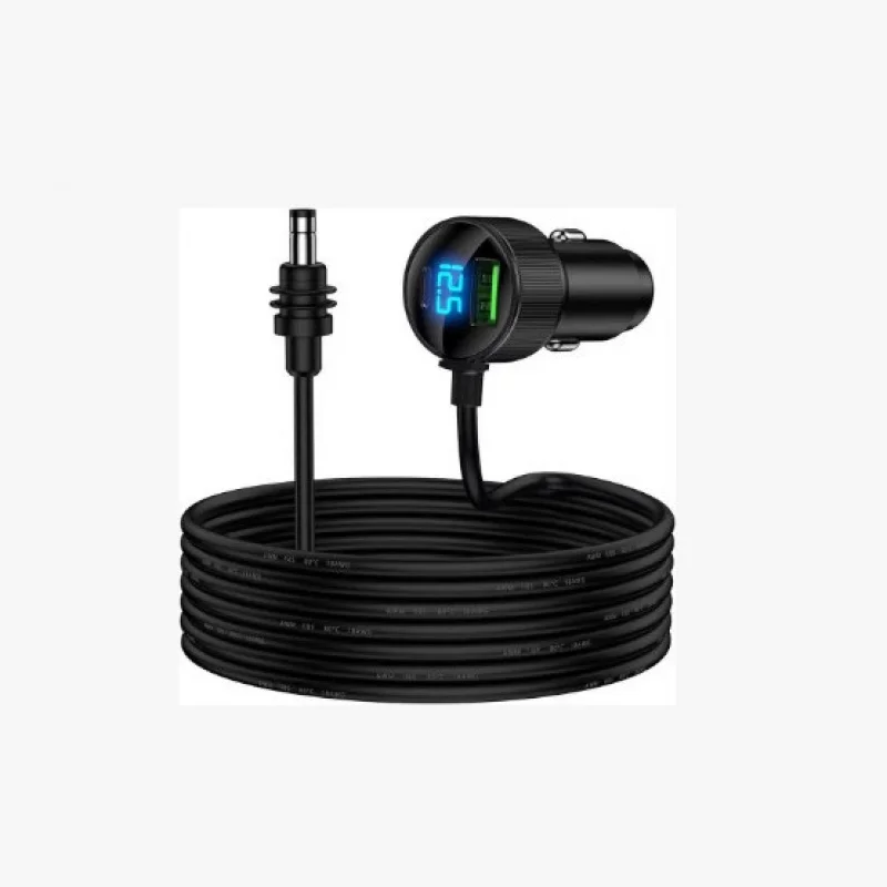 12V Waterproof Car Charger Cigarette Lighter Socket 4th Gen Digital Display 3-Way Power Adapter Extension Cord