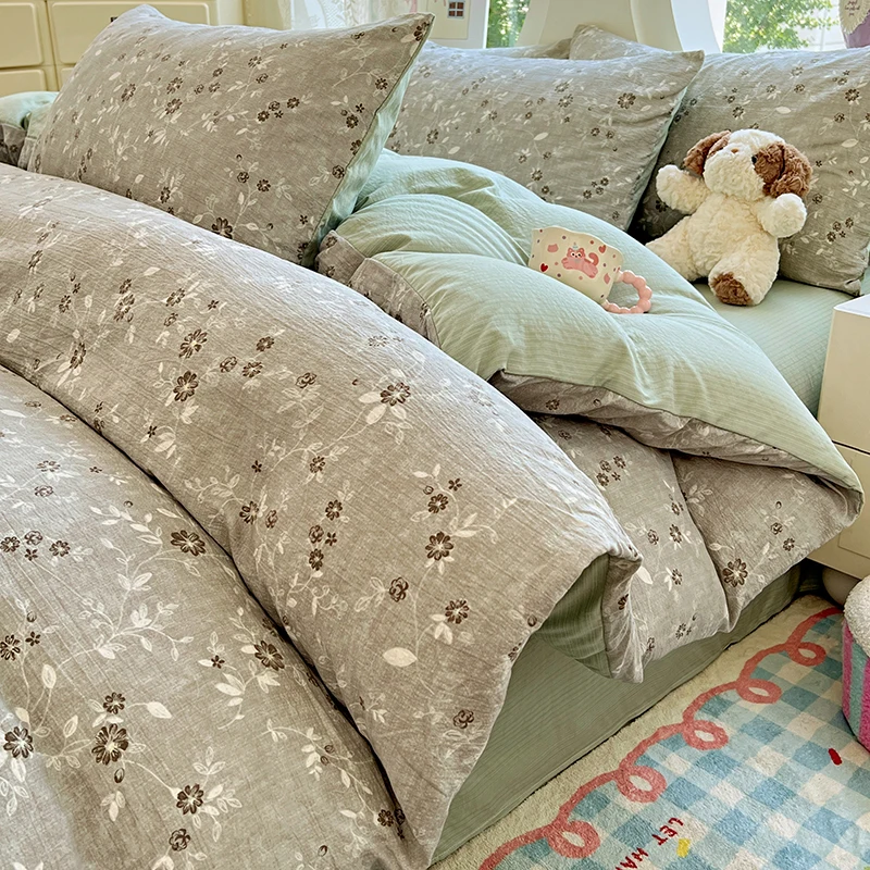 1pc Double-layer Gauze Quilt Cover for Home Soft Duvet Cover High Quality bettwäsche Single/Queen/King Size Comforter Cover 이불커버