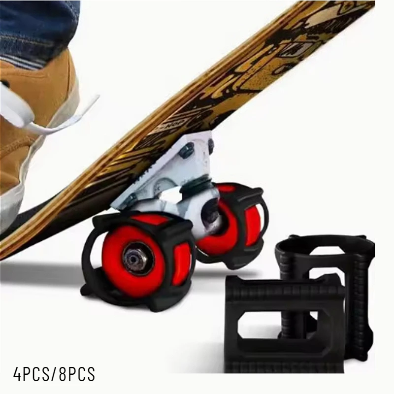 4/8PCS Skateboard Wheel Cover for Beginners Dolphin Jumping Wheel Lock Trainer Beginner Skateboard Assisted TPU