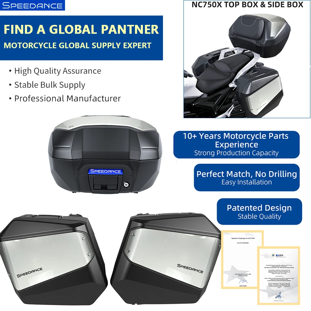 SPD Luggage Side Top Cases Tail Box Kit 3 Set for Honda NC750X Motorcycle Scooter Panniers Trunk Modifie