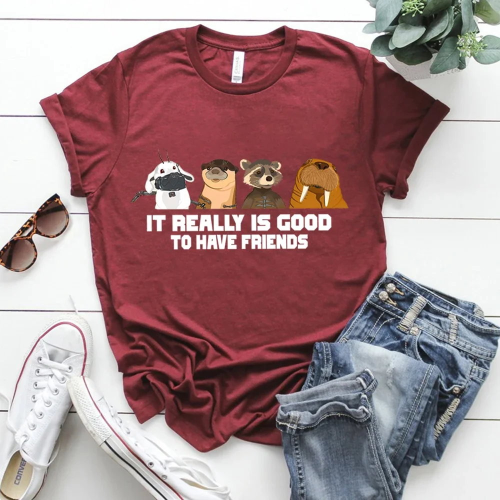 Friends T Shirt It Really Good To Have Friends T Shirt Lylla Rocket Floor Teefs Shirts GOTG Vol.3 Tops Unisex Short Sleeves Tees