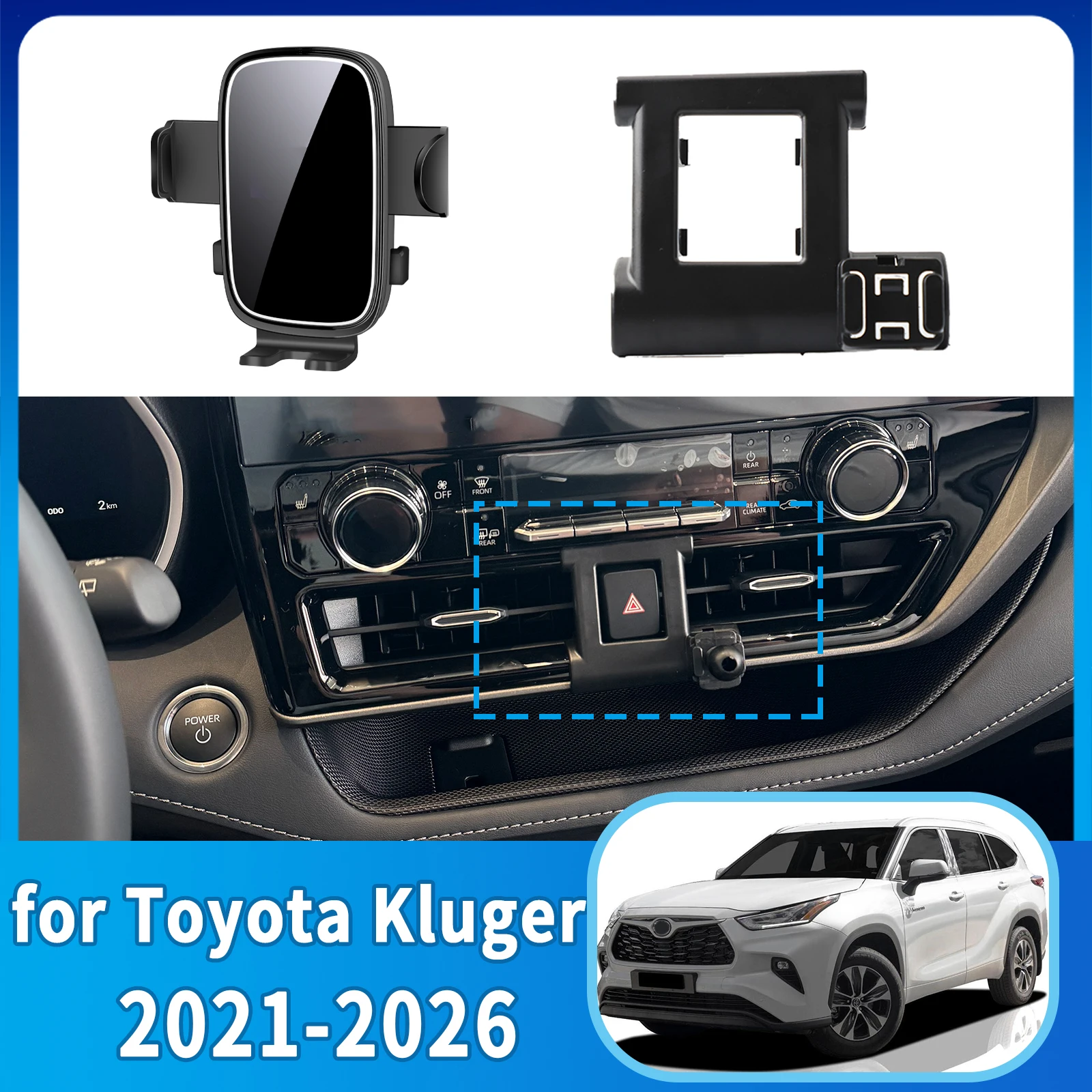fit for Toyota Kluger XU70 2021 2022 2023-2026 Phone Holder, Dashboard Screen Mount Bracket Easy Installation​​ Car accessoires