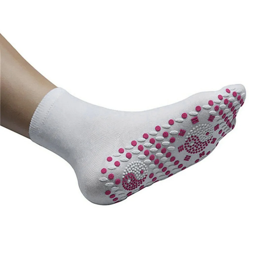 Unisex Self-Heating Health Care Socks Tourmaline Magnetic Sock Self-Heating Therapy Magnet Socks Solid Warm Non Slip Socks