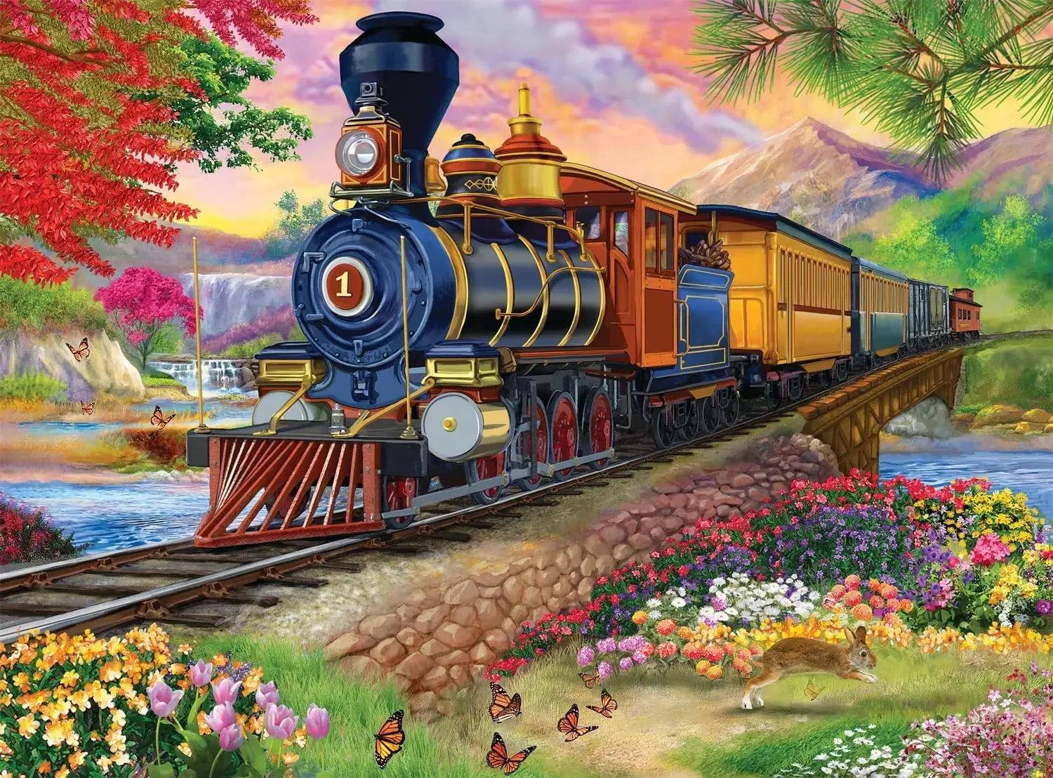

Steam Engine Adult Wooden Puzzle 1000/500/300 Pieces Jigsaw Puzzles for Gameroom Bedroom Livingroom Party Gift Challenging Game