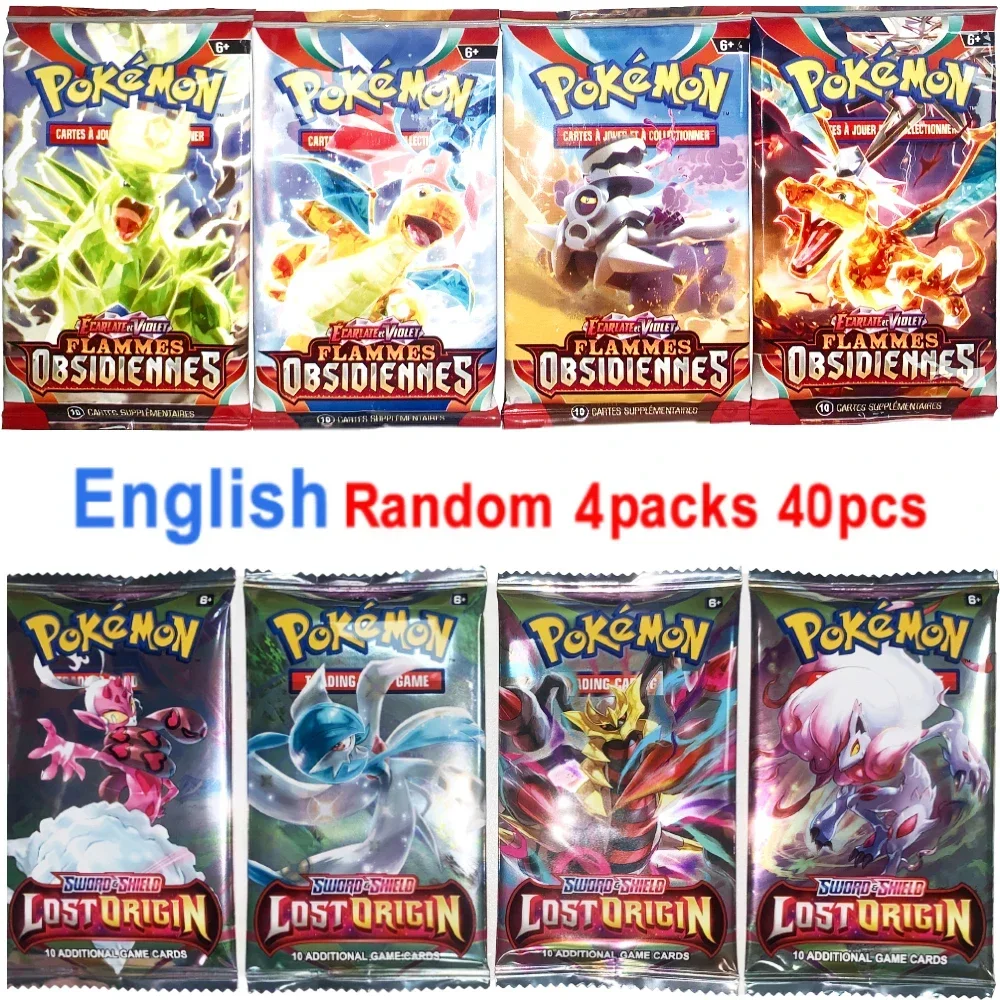 

40pcs Pokemon Cards GX Vmax EX Lost Origin Scarlet & Violet Card Shining Game Collection Battle Transaction Cards Holiday Gifts