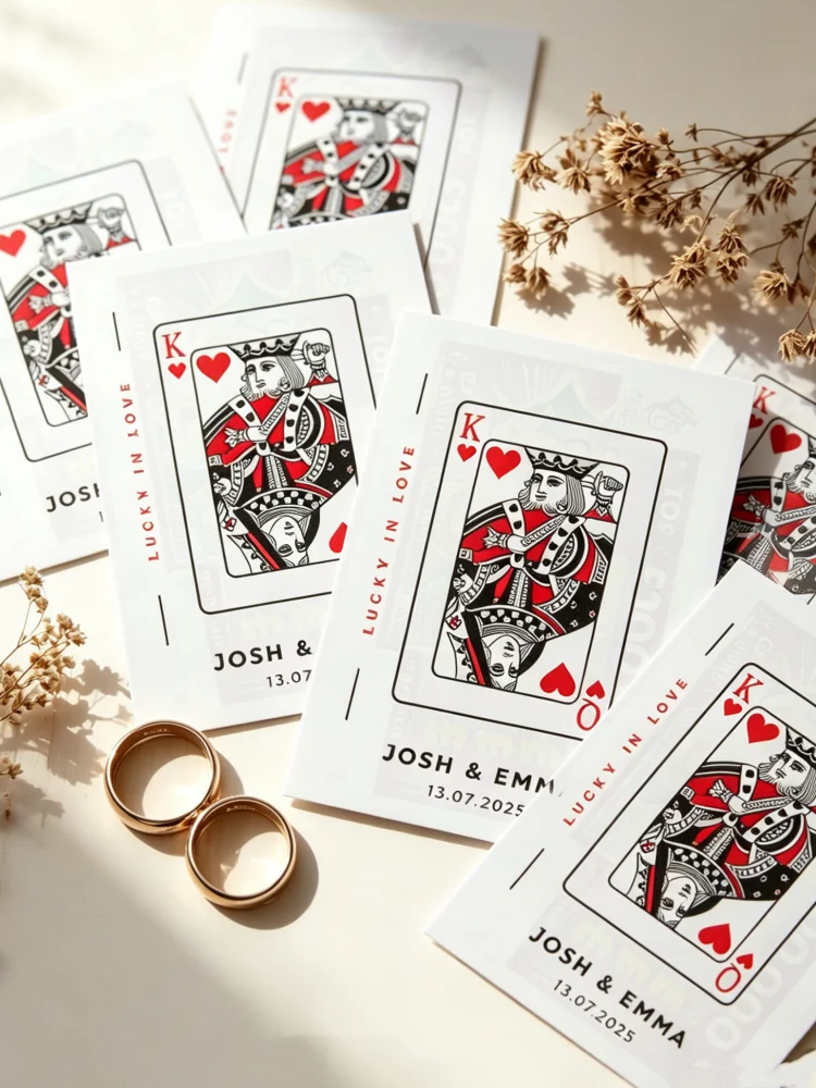 

Custom Lucky In Love Lotto Ticket Holder Personalized Wedding Scratch Card Packets Guest Party Favors