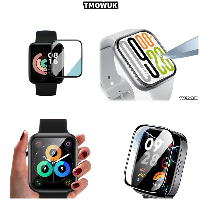 

For Xiaomi Redmi Watch 2 3 4 5 Lite Active, Easy Peel PMMA Film, 3D Curved Edge