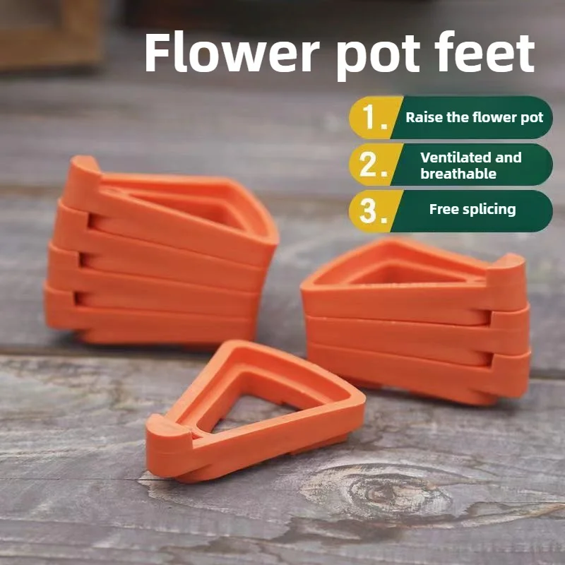6-Piece Plant Pot Base Elevator, Plant Pot Foot Pad, Movable Base Tray for Ventilation and Root Rot Prevention, Bottom Mat Tray