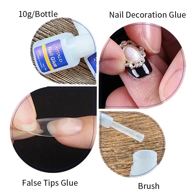 10g Fast Drying Nail Tips Glue Gel With Brush False Tips Extend Nail Transparent Uv Nail Gel Base Coat Diamond Stick Varnish