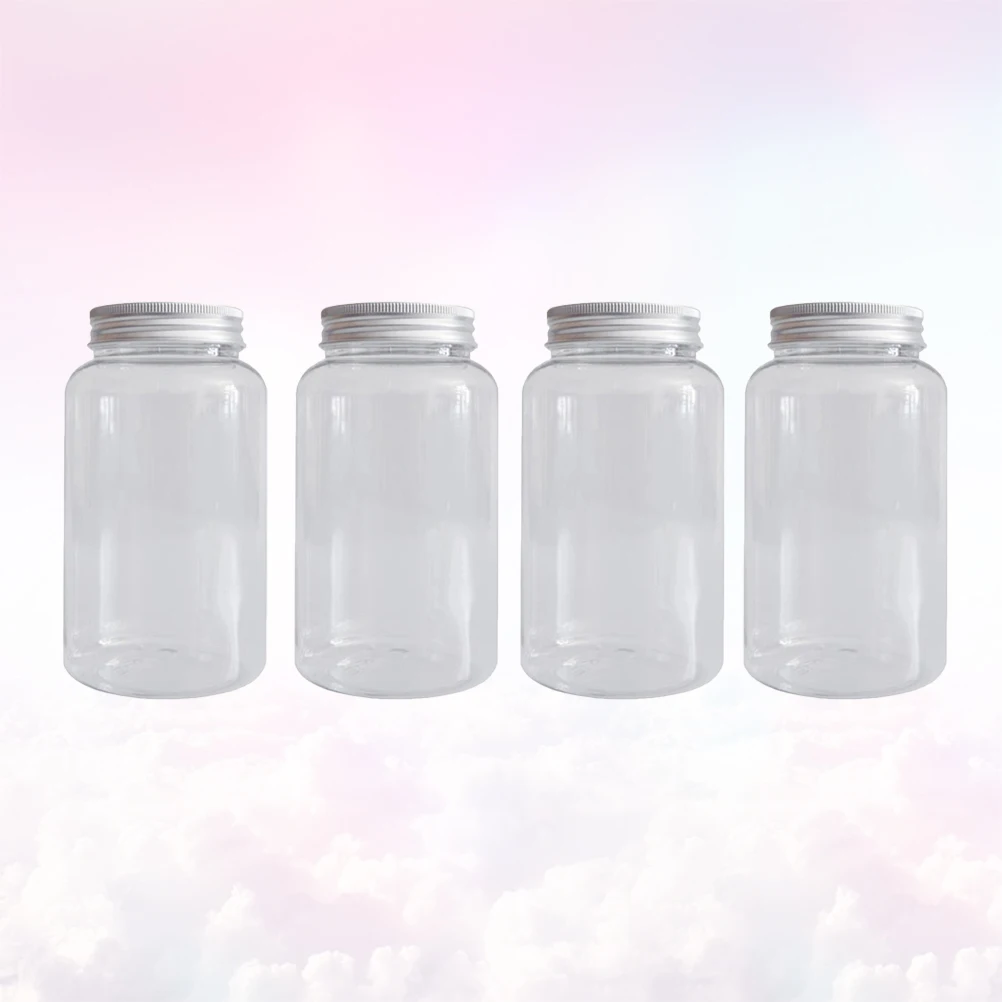 

10 Pcs Clear Milk Bottles Transparent Food Grade Plastic Leakproof Aluminum Cap Gym Travel Use