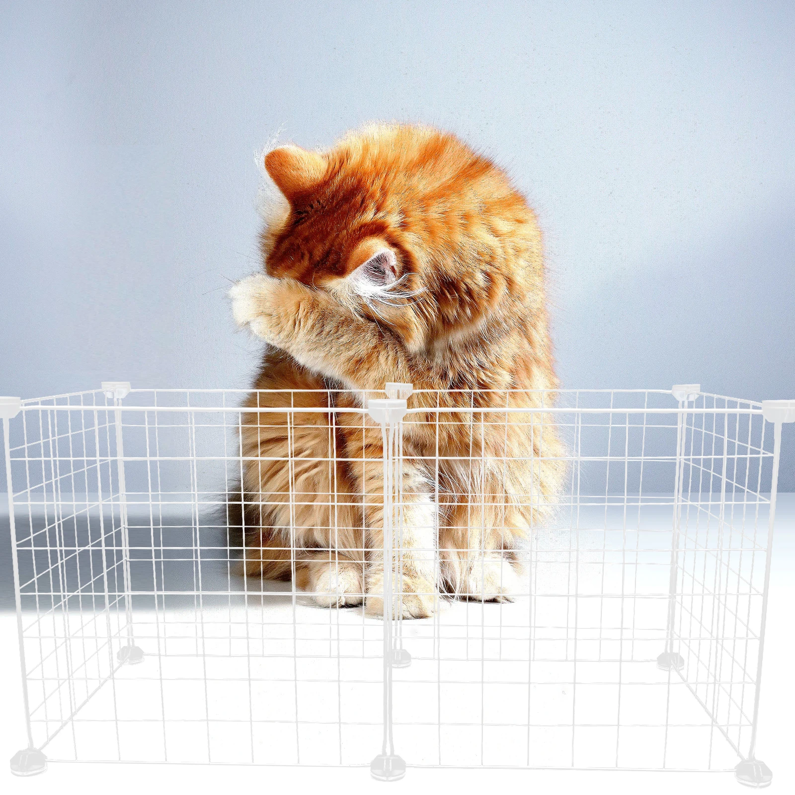

1 set Pet Fence for Cats Dogs Multifunctional DIY Iron Wire Cage Durable Sturdy Easy Assembly Household Supplies Indoor