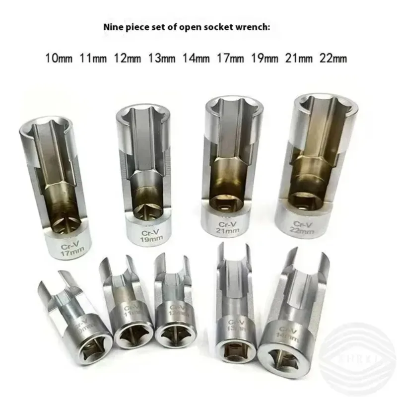 

9 шт. для ремонта, датчик кислорода, открытая масляная трубка, набор гаек для разборки, втулка, шлицевой ключ, раструб, впрыск топлива, шестиугольный