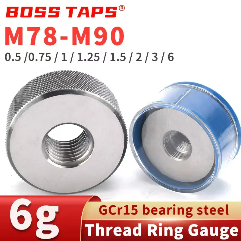 

BOSS TAPS 1 комплект (1 * Go, 1 * No-Go) 6 г стандартный метрический кольцевой датчик с мелкой резьбой, прецизионный инструмент M78-M90, правая резьба