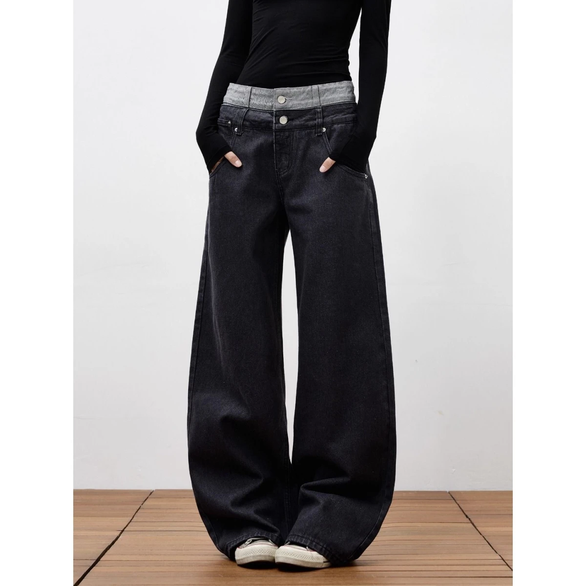 Calças Jeans Retrô Lavadas de Perna Reta para Homens e Mulheres, Casuais, Soltas, de Perna Larga, Versáteis, Estilo Dad, Cint...