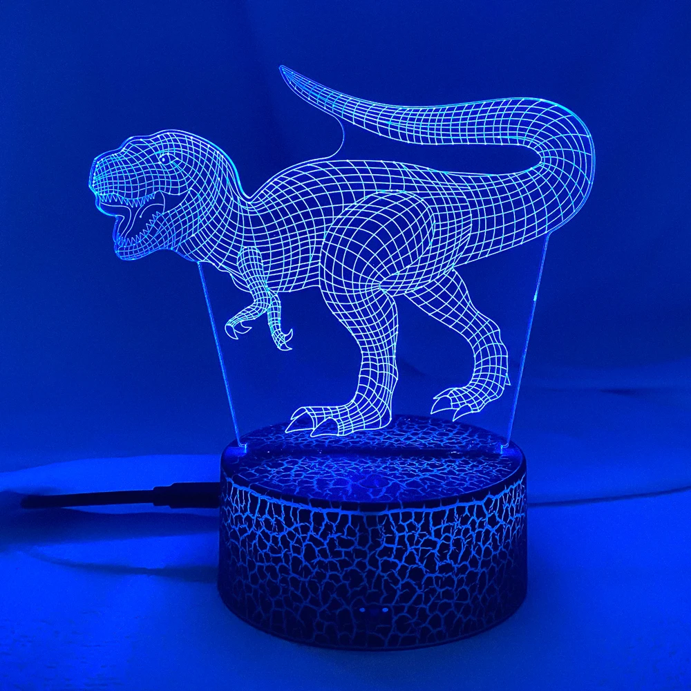 Imagem -06 - Led Night Light para Crianças Dinossauros Mundo Jurássico Triceratops Mesa Lâmpada Criativos Quarto Decoração de Casa Presente de Nascimento Novo 3d