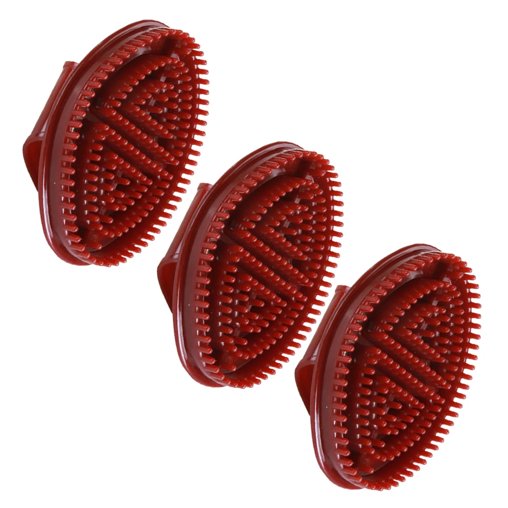 

3pcs Shampoo Brush Bathroom Cleaning Shower Cleaner Double Sided Exfoliating Hair Massage Plastic Scrubber Bath Tools