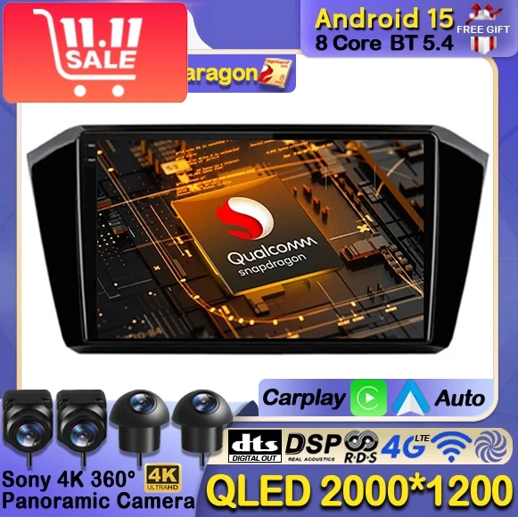 

Android 15 Car Radio For Volkswagen VW Magotan Passat B8 2015 2016 2017 2018 2019 2020 2021 Carplay Auto GPS Player Multimedia