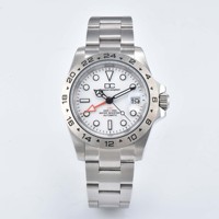 Dwayne Campbell NH34AA GMT Mechanical Men Watch Orange Hand White black Dial  Band Waterproof Wristwatch 24 Hours Bezel