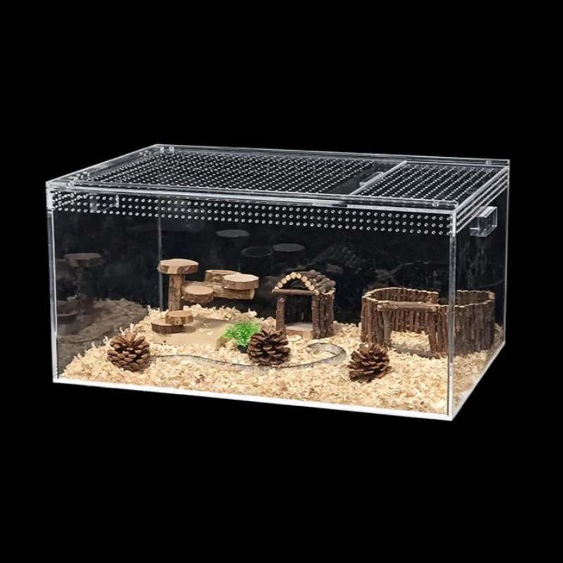 

Acrylic Reptile Feeding Box High Transparent Waterproof Terrarium Turtle Spider Lizard Horned Frog Cage Amphibian Pet Habitat