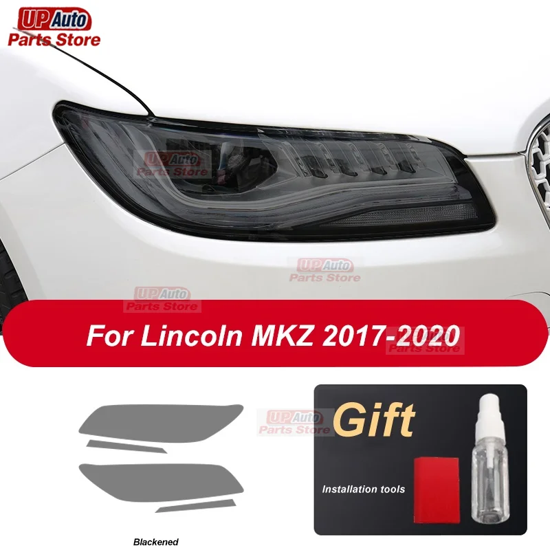 

2 Pcs Car Headlight Protective Film Transparent Black TPU Sticker For Lincoln MKZ 2017-2020 Accessories