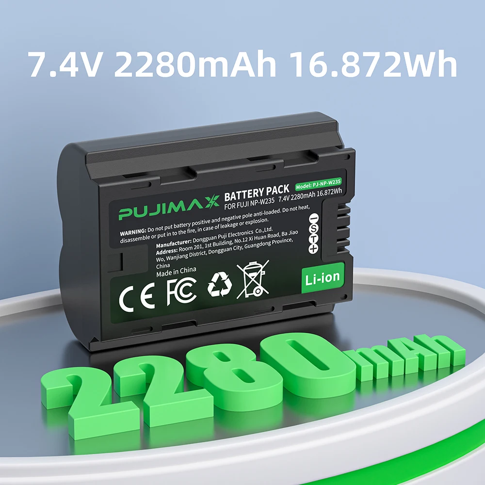 

PUJIMAX NP-W235 NP W235 Battery for Fujifilm Fuji X-T4 XT4 GFX 100S X-T5 X-H2 XH2S XH2S GFX 550S II Rechargeable Camera Battery