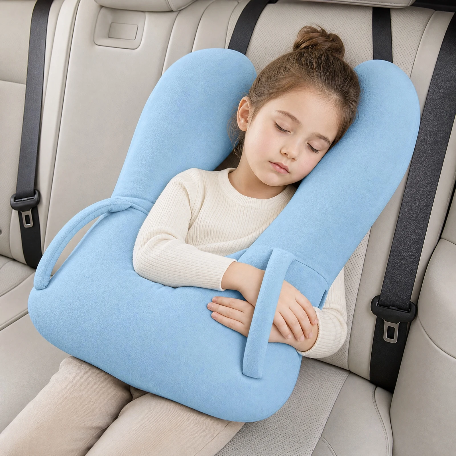 U-Shaped Car Sleep Pillow Year-Round Use Children's Car Travel Pillow Skin-Friendly Breathable for Toddlers, Road Trips