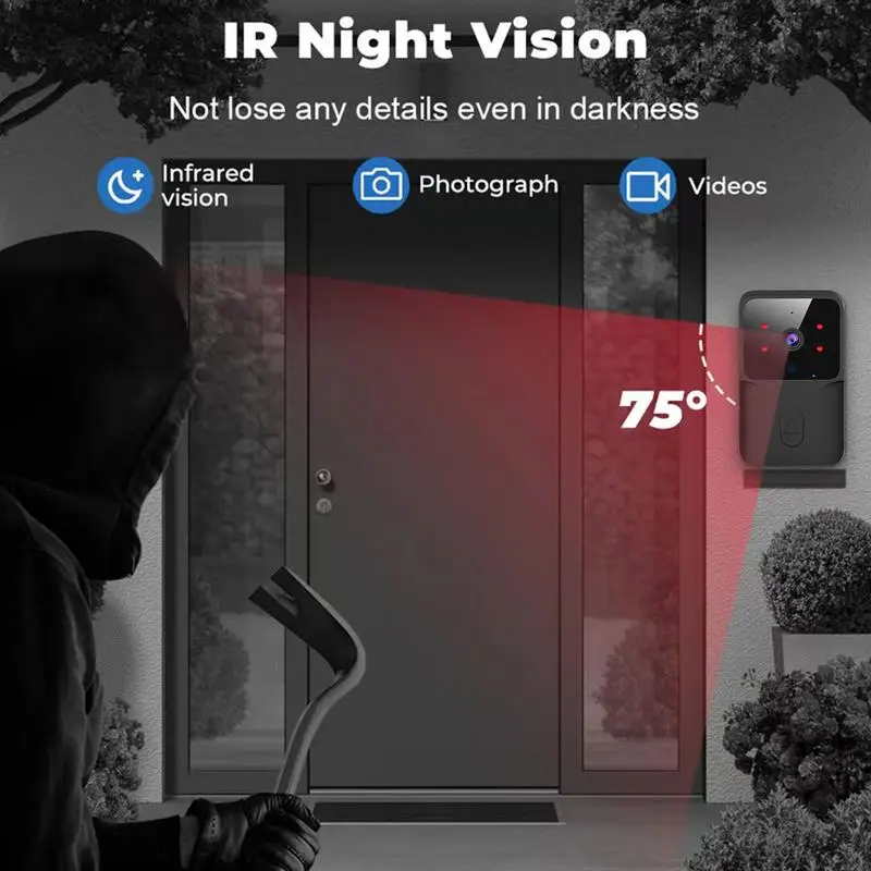 Ring Video Doorbell Video Doorbell Security Camera Long Lasting Doorbell Camera Wireless For Home Offices Hotel Villa Apartment