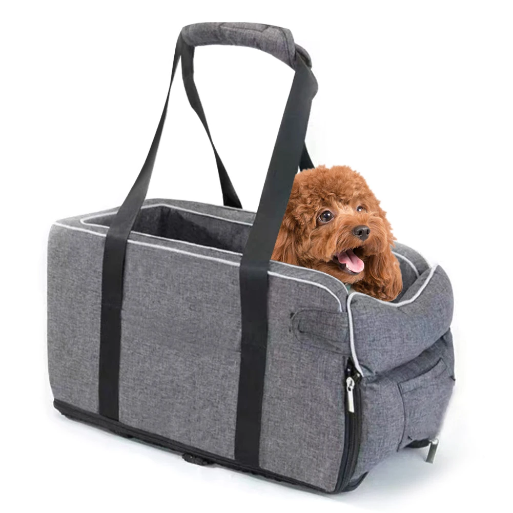 Multipurpose Center Console Dog Car Seat with Shoulder Straps Portable Pet Booster Seats Puppy CarSeats for Dogs & Cats