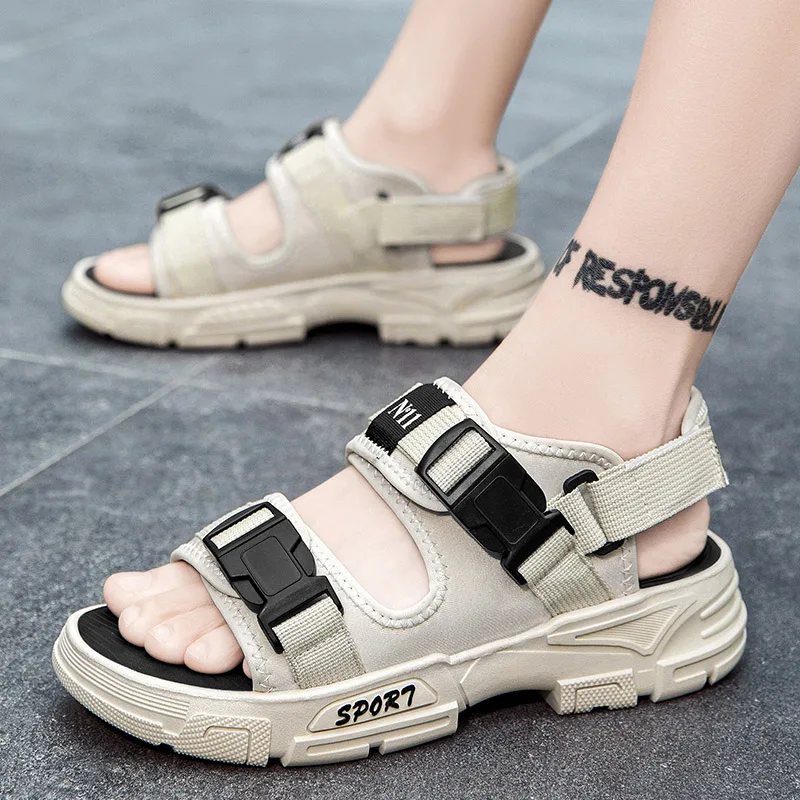 Sandals Men Summer Fashion New Style Outdoor Wear Soft Sole Wear-resistant Anti Slip Anti Odor Breathable Dual-use Beach Sandals