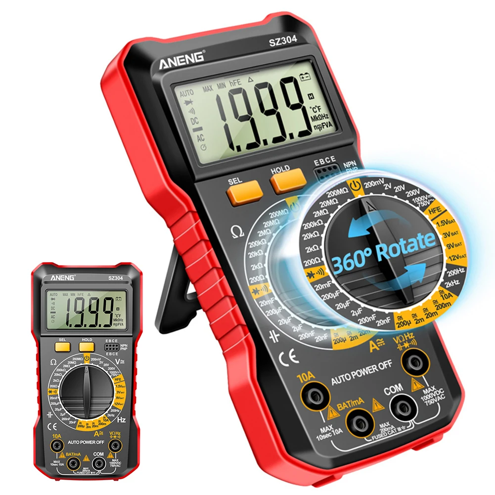 ANENG SZ304 Digital Multimete True RMS Handheld Multifunction High Precision Tester NCV AC/DC Votage Current Resistance Ohm Tool