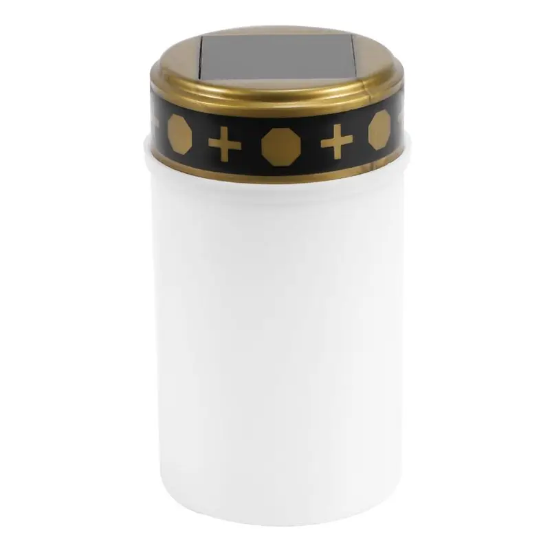 Fresh White Grave Candle For Cemetery Grave Solar Lights With Lighting LED Grave Light