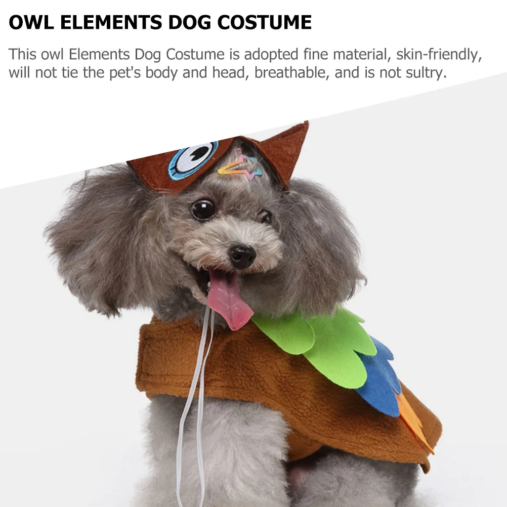 

Halloween Pet Clothes Owl Costume for Dogs Cats Comfortable Breathable Material Bright Colors Unique Design Dog Accessories