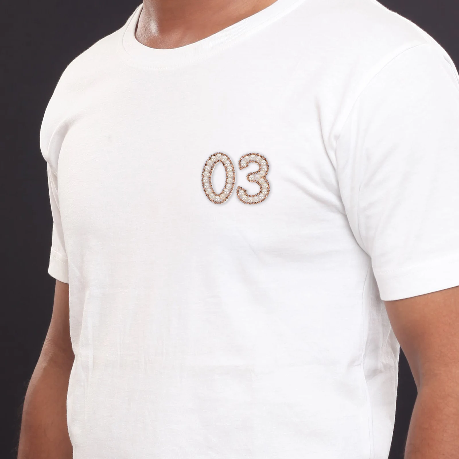 10 قطعة حجر الراين الرقمي اللؤلؤ الحديد على بقع أرقام كبيرة البلاستيك الساخن إصلاح الزينة DIY بها بنفسك اكسسوارات للملابس