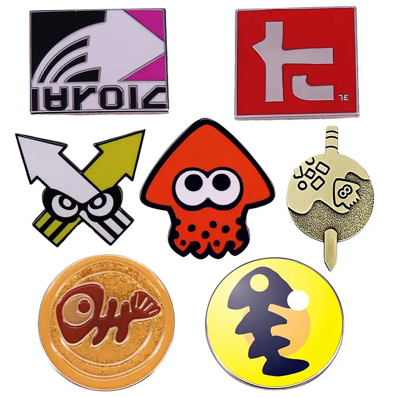 Shooting Game Splatoon Inkling Squid Enamel Pins STG Cartoon Metal Brooch Badge Fashion Jewellery Backpack Accessory Gifts